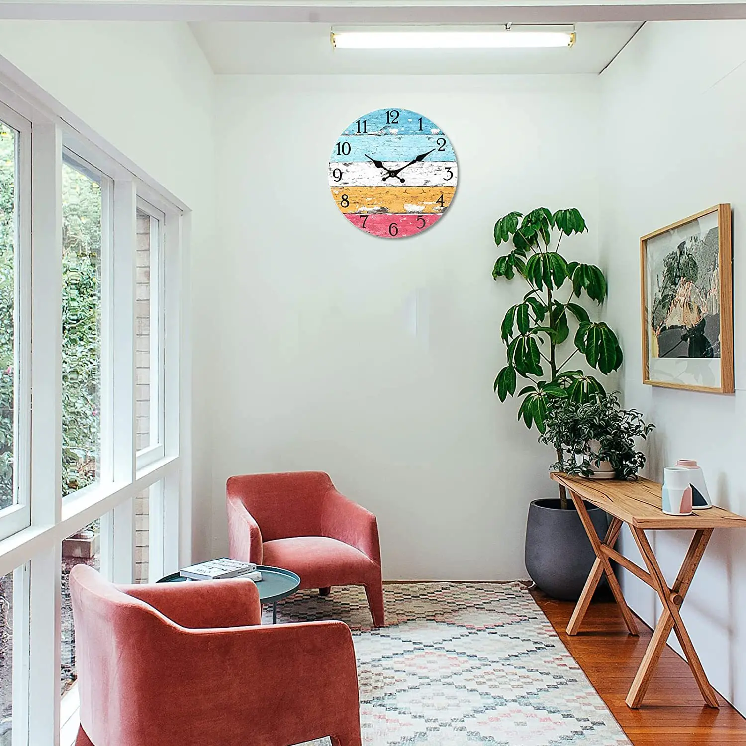 Простые деревянные декоративные часы для гостиной настенные домашние из ДВП