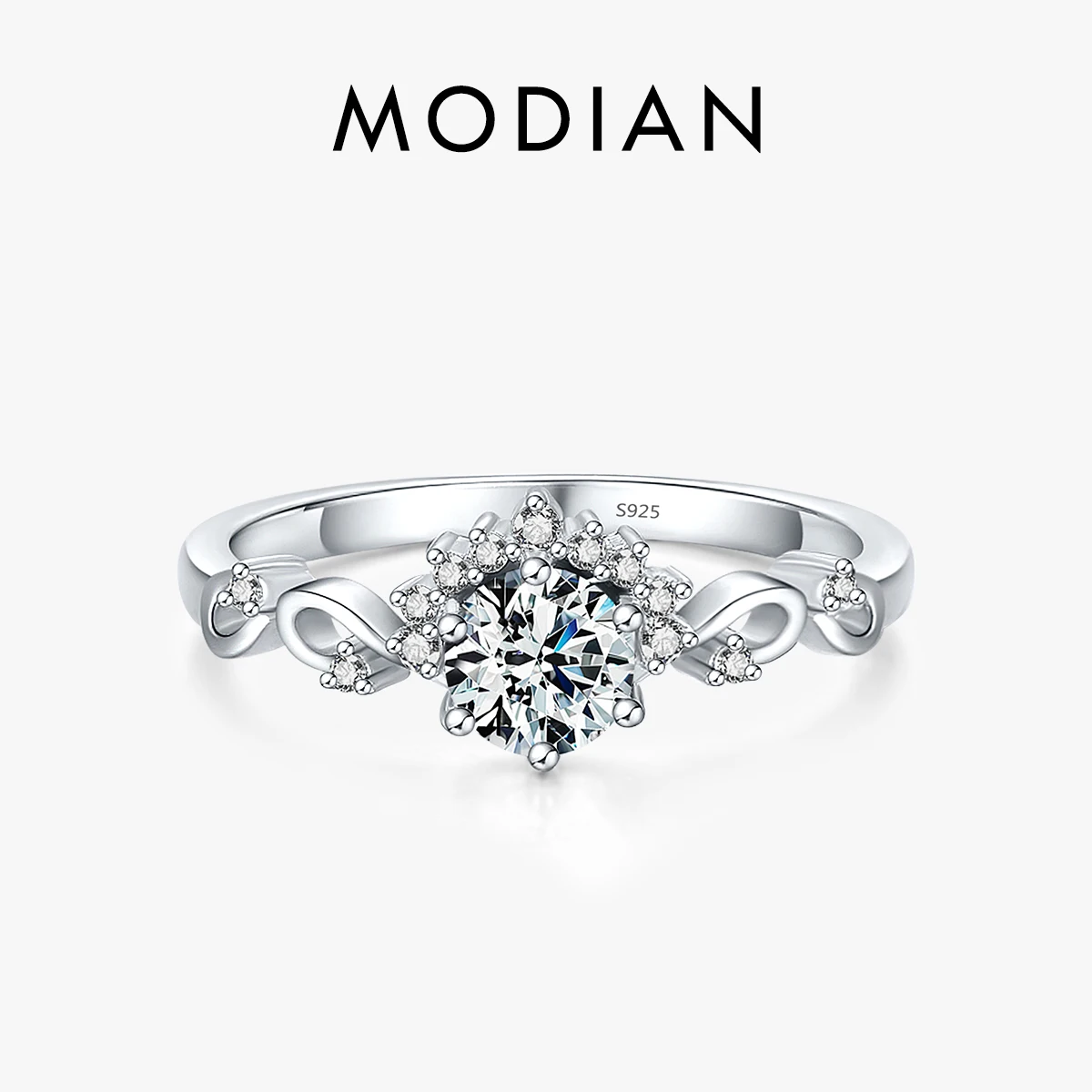 

MODIAN Sparkling Dazzling Wedding Crown Finger Rings For Women Real 925 Sterling Silver Ring Engagement Statement Female Jewelry