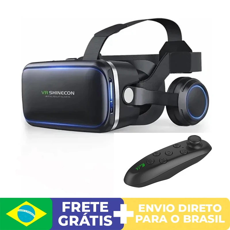 

VR Virtual Reality 3D Glasses Box Stereo VR Cardboard Headset Helmet for Smartphone with 4.7 "- 6.53" Wireless Rocker