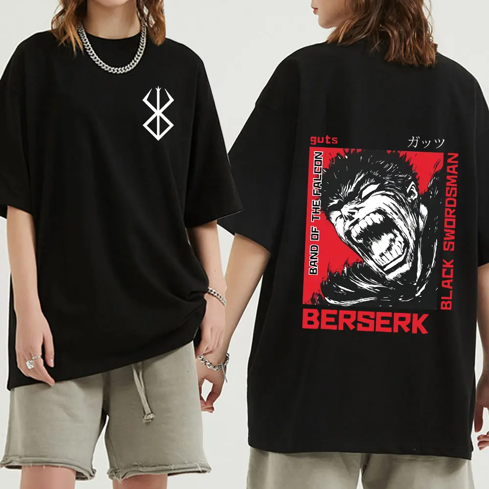 

Berserk Guts T Shirt Men 100% Cotton Fashion T-shirt Short Sleeves Swordsman Gatsu Sacrifice Zodd Anime Tee Tops Clothing Merch