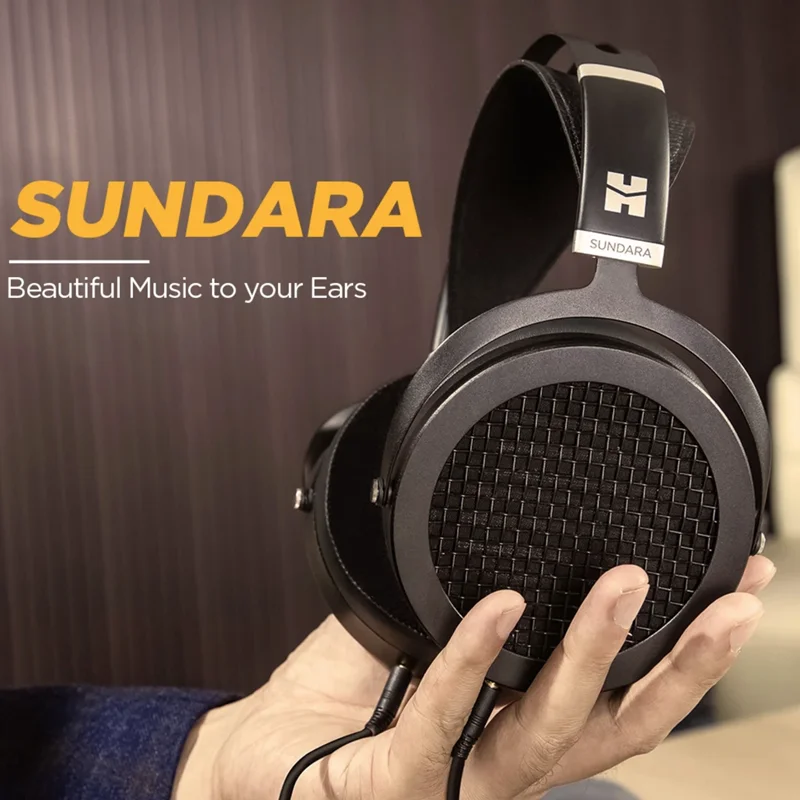 

HIFIMAN SUNDARA Over-Ear Full-Size Planar Magnetic Headphones (Black) with High Fidelity Design Metal Casing