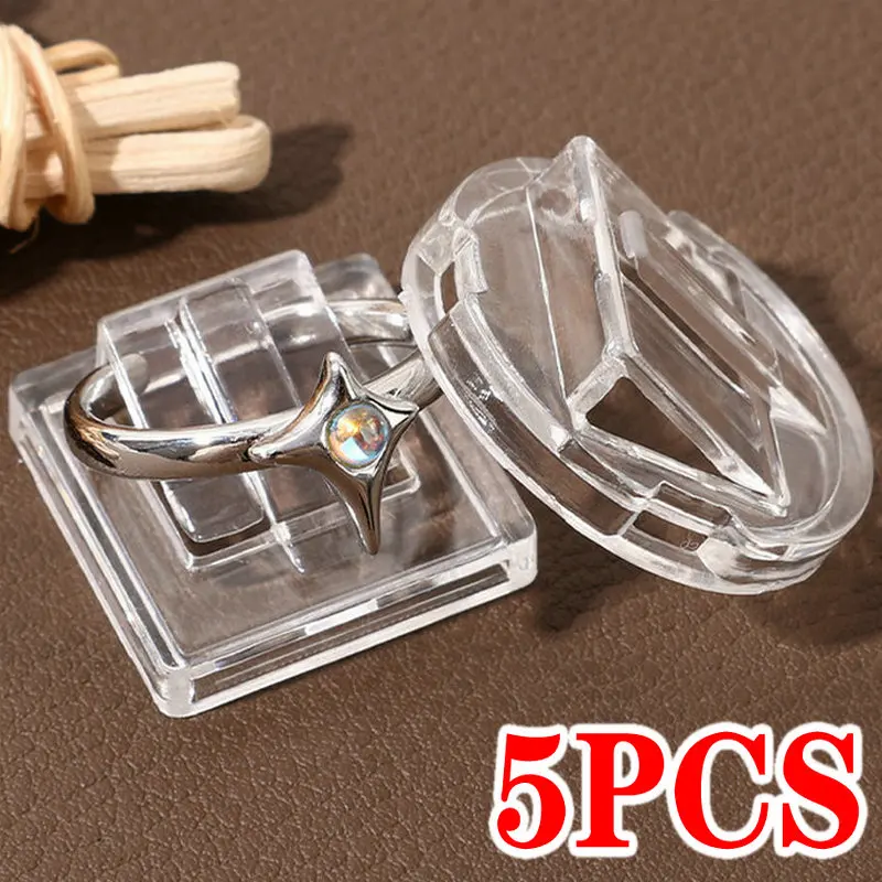 

5Pcs Transparent Ring Display Holders Jewelry Organizer Props Stand for Jewellery Rings Tray Storage Ring Case Tray Props