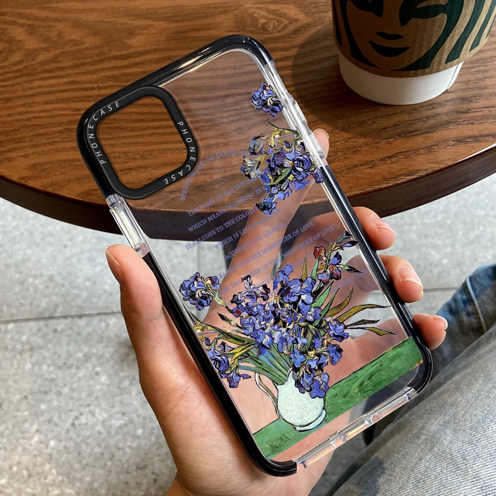 

Lavender Floral Text label Case for iPhone 14ProMax 14Plus 13 12 11 Pro Max Transparent Soft Silicone Cover Coque Shell Funda