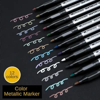 12 color metallic marker pens set assorted premium painting pen writing for black paper wedding guest book craft glass supplies