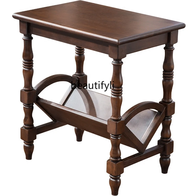 

Угловой Столик yj из массива дерева в американском стиле, угловой столик, прямоугольный столик для дивана в европейском стиле из чистого дер...