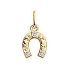 Подвеска Подкова SOKOLOV из золота с фианитами, Золото, 585, Оригинальная продукция