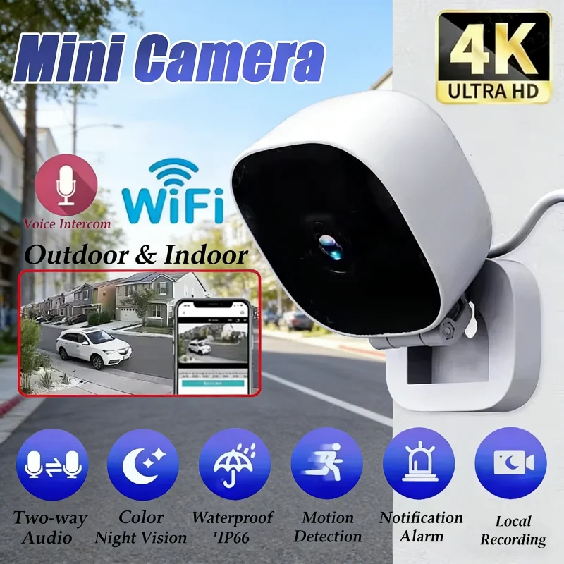 Mini 4K Wi-Fi камера видеонаблюдения