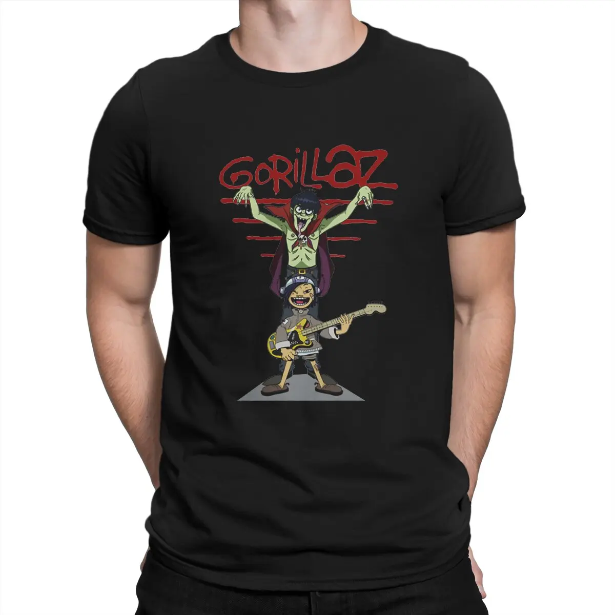 

Креативная футболка Gorillaz с Виртуальным ремешком для мужчин, Классическая Базовая футболка с круглым вырезом, персонализированные подарки ...