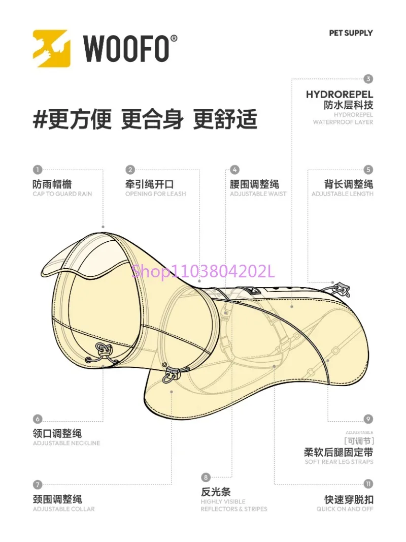 Непромокаемый дождевик для собак малый средний большой размер