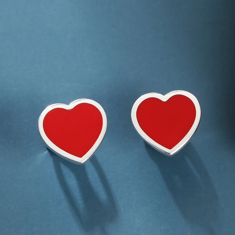 Женские серьги-гвоздики из серебра 925 пробы с эмалью