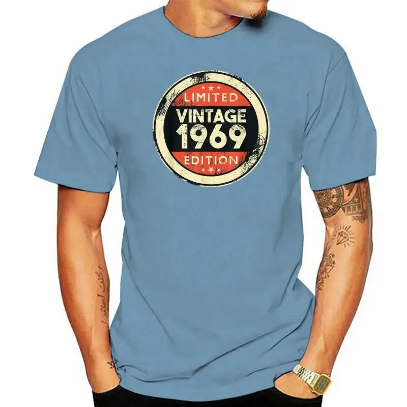 

Camiseta negra de 50 ° cumплиza, camisa Vintage 1969, regalos de 50 лет, ropa deportiva 100% algodón