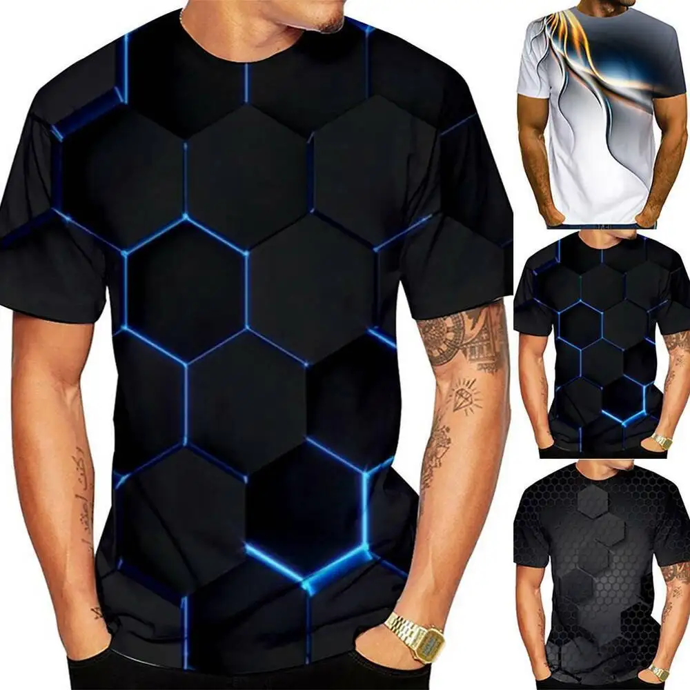 

Summer 3D Muscle Print T-Shirt Men's Running Casual Short Sleeve Top