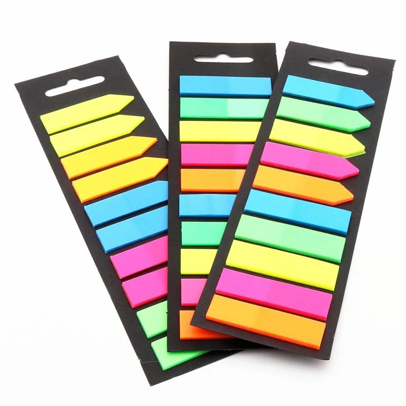 

200pcs Notes Color Stationery Flags Children Gifts School Sticky Transparent Supplies Files Index Fluorescent Stickers Note Tabs