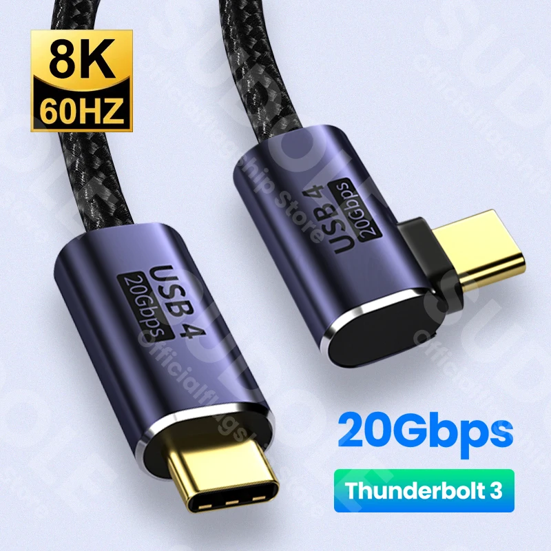 USB4.0 20Gbps Thunderbolt 3 USB C à C câble PD 100W 5A charge rapide USB Type C à C câble 8K @ 60Hz