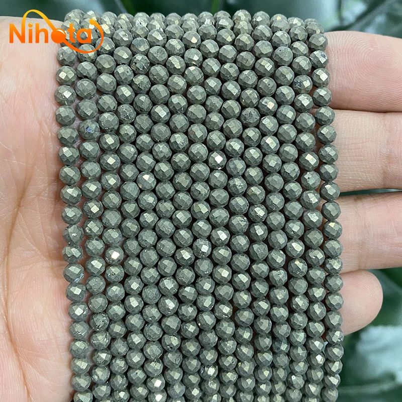 

Натуральные граненые гладкие золотистые гематитовые Круглые бусины для изготовления ювелирных изделий «сделай сам» Аксессуары для браслетов и сережек 15 дюймов нитка 2/3/4 мм