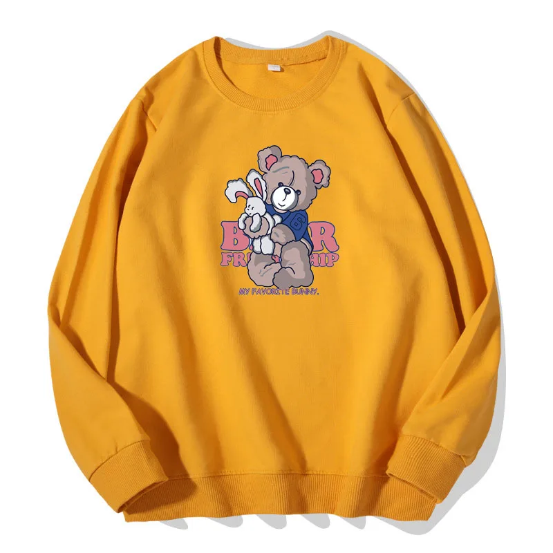 Женские толстовки с капюшоном толстовка принтом милого медведя для девочек