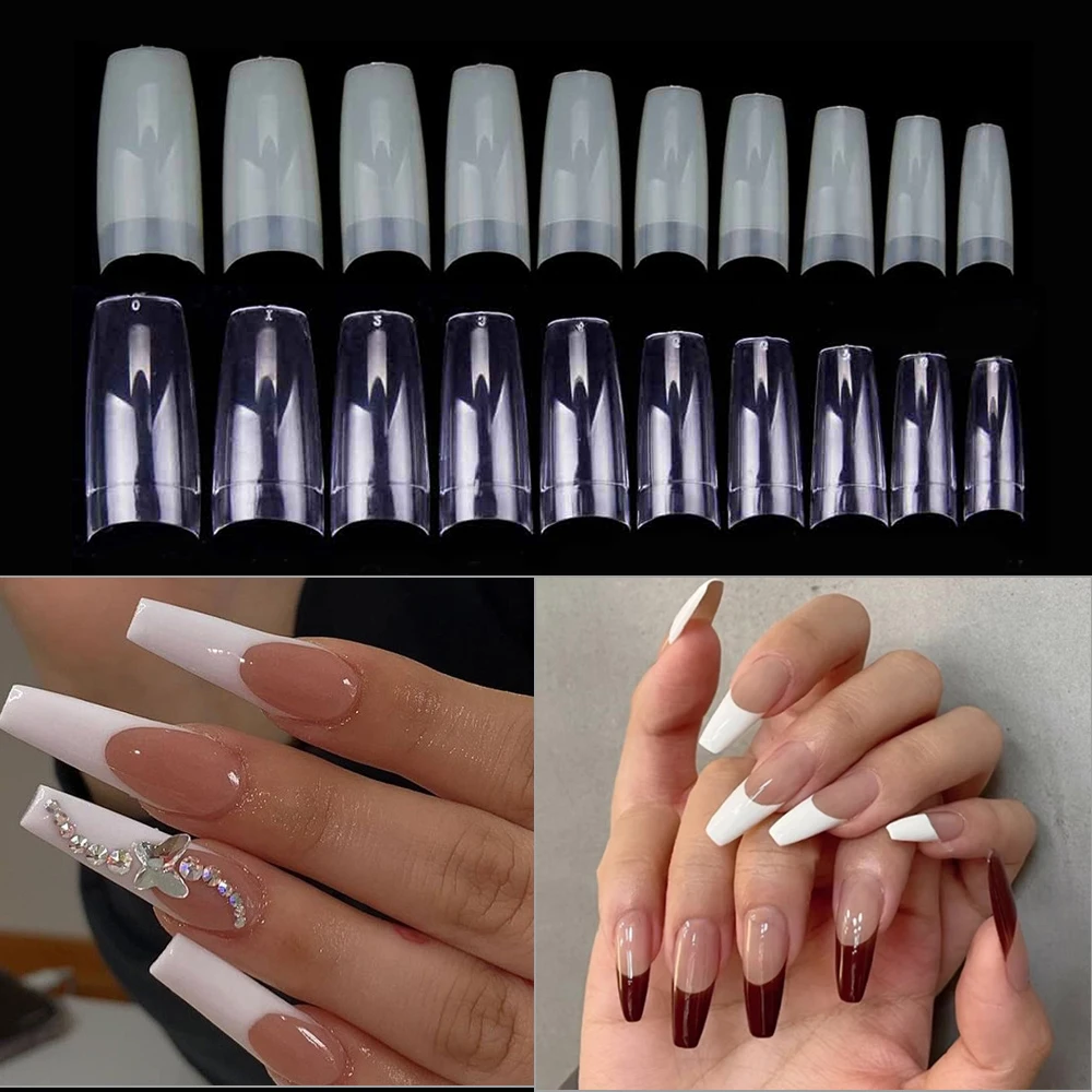 

Reusable False Nails Self-Adhesive Press On Nail Set Top Forms For Extension Wear Nail Tips 500 PCS Nail Accessories