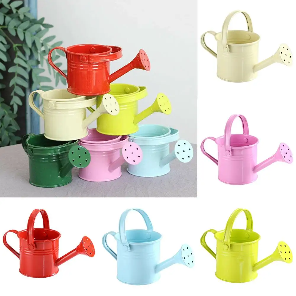 

Children Vintage Kawaii Mini Flower Kettle Watering Can Metal Water Spraying Pot