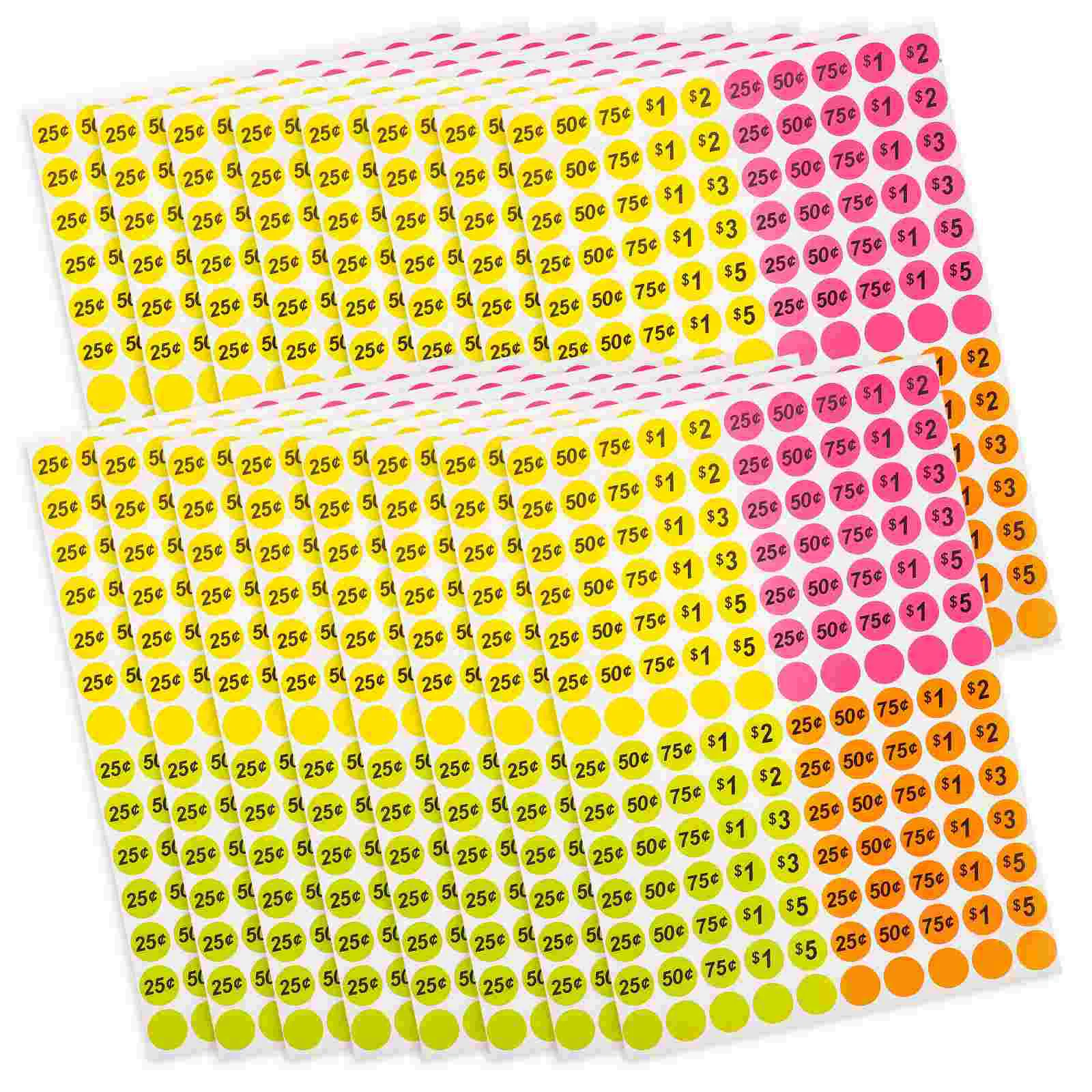 

25 Sheets Paper Tags Sale Stickers Price Goods Small Business Pricing Self-adhesive Pre-priced Decals Marker Label