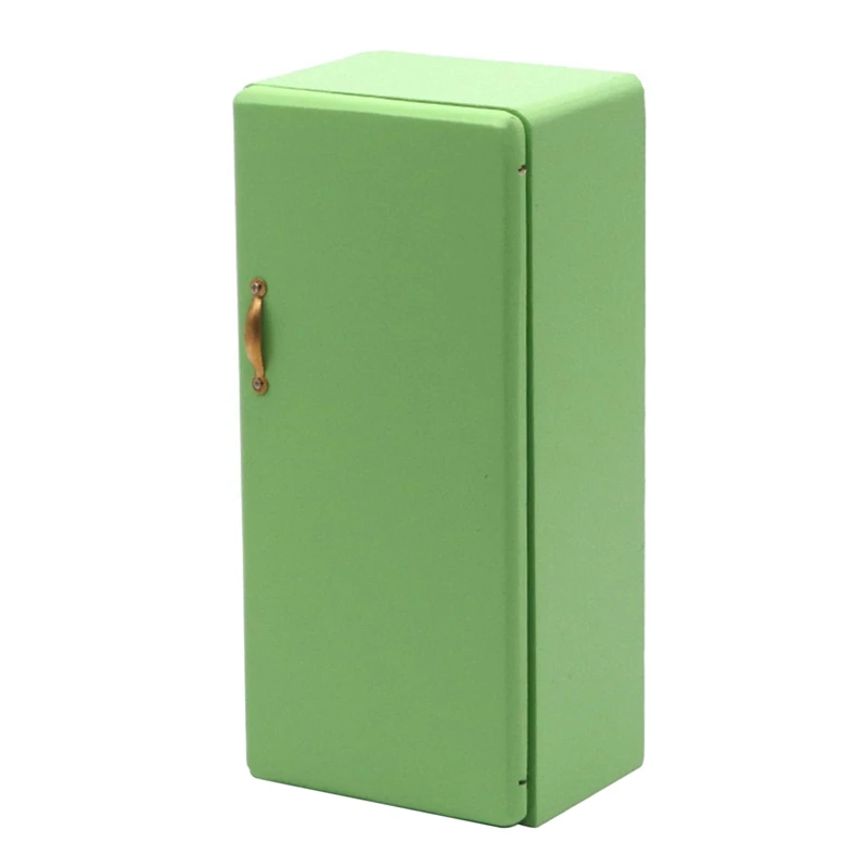 

FBIL-1/12 Dollhouse Miniature Wooden Single Door Refrigerator Simulation Mini Fridge Model For Doll House Decoration