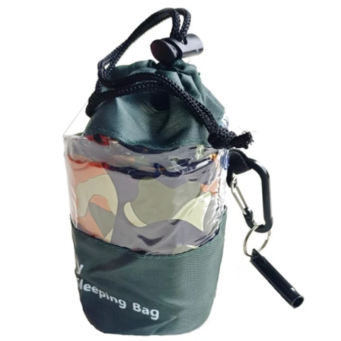 Уличный аварийный спальный мешок для 1-2 человек, водонепроницаемый термоспальный мешок, мешок со свистком для кемпинга и выживания