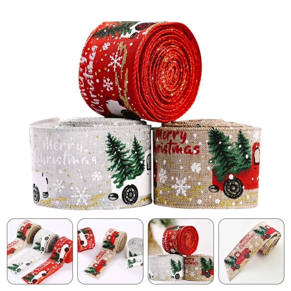 Набор из 3 рождественских лент с винтажной графикой для грузовика идеально