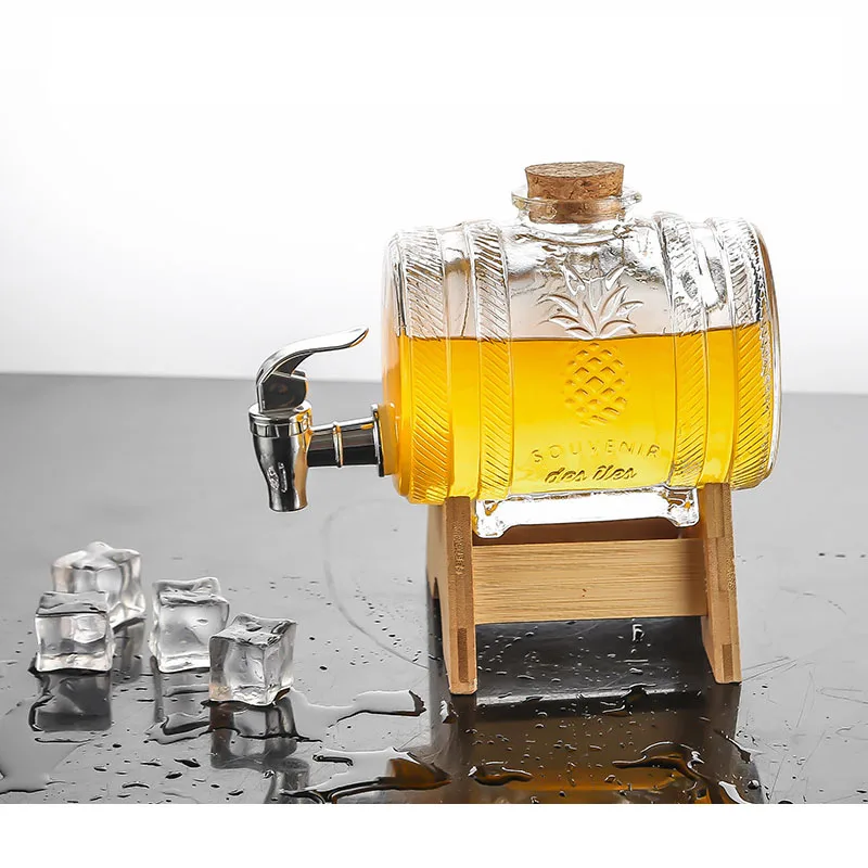 

Glass Barrel Whiskey Decanter Nautical Liquor Beer Dispenser Lead Free Decanter For Scotch Bourbon Rum Brandy New 1000ML