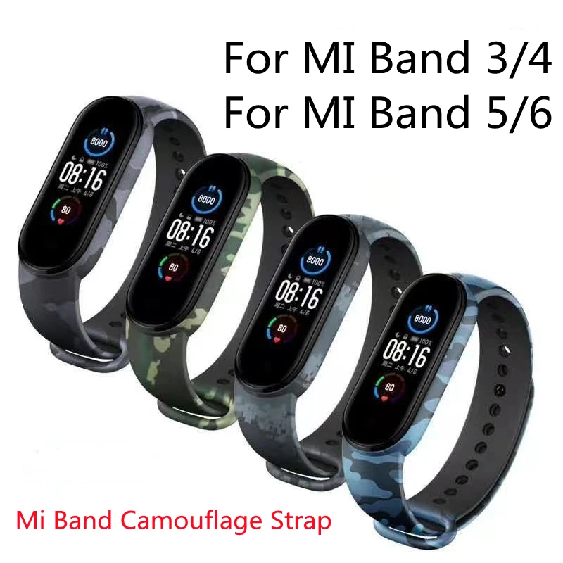 

For Mi Band 6 5 4 3 NFC Strap Silicone Camouflage Watch For Mi Band 3 4 5 6 Replacement Bracelet Sports Fitness Wrist Belt