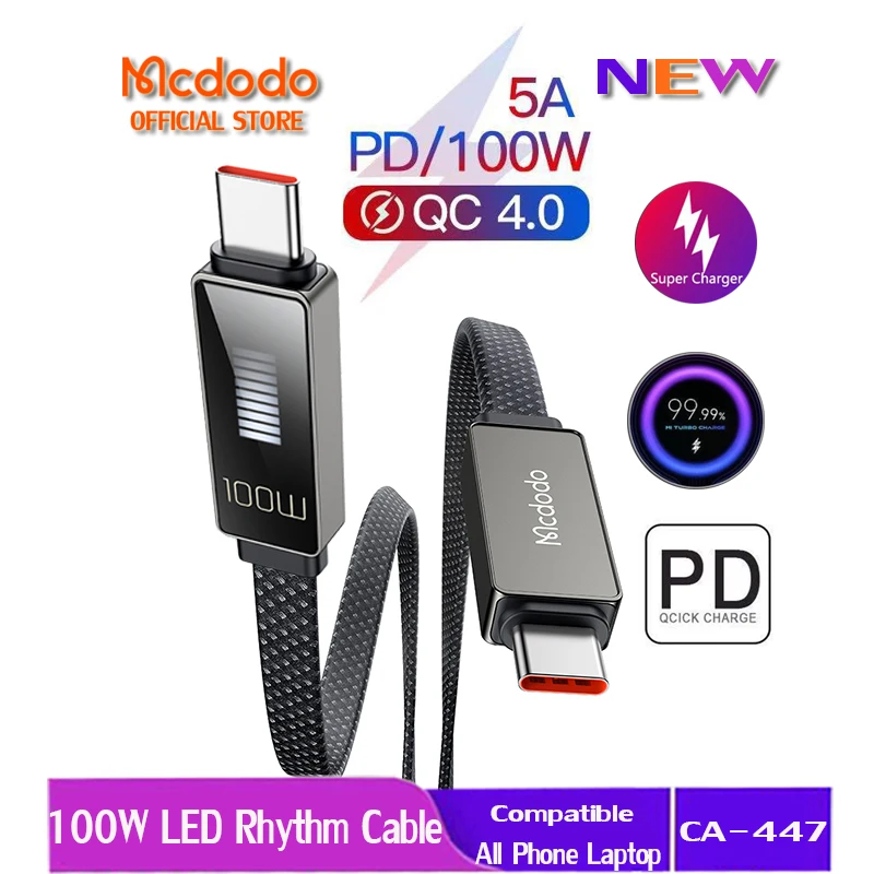 

Зарядный кабель Mcdodo, 100 Вт, PD Type C на Type C, быстрая зарядка для Samaung S23 Ultra, ноутбука i-Phone 15 Pro Max