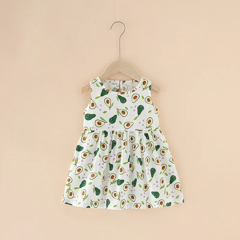 

2021Newest Baby Girls Dresses Princess Peach Summer Dress Infant Baby Girls Sleeveless Polka Daisy Flower Cotton Dress Clothing