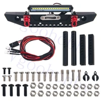 metal front bumper with lights bar tow trailer for traxxas trx 4 axial scx10 90046 90047 scx10 ii 110 rc crawler car