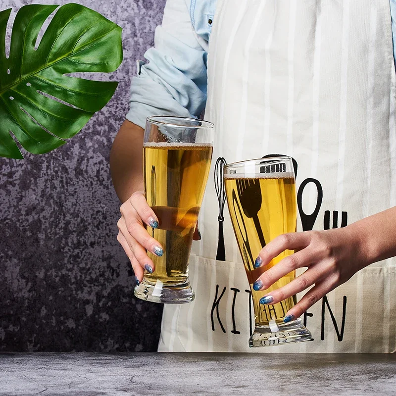 Фото Набор из 2-х стаканов для пшеничного пива Weizen: уникальные кружки для крафтового пива, хрустальные стаканы для сока, посуда для напитков, товары для домашнего бара №2