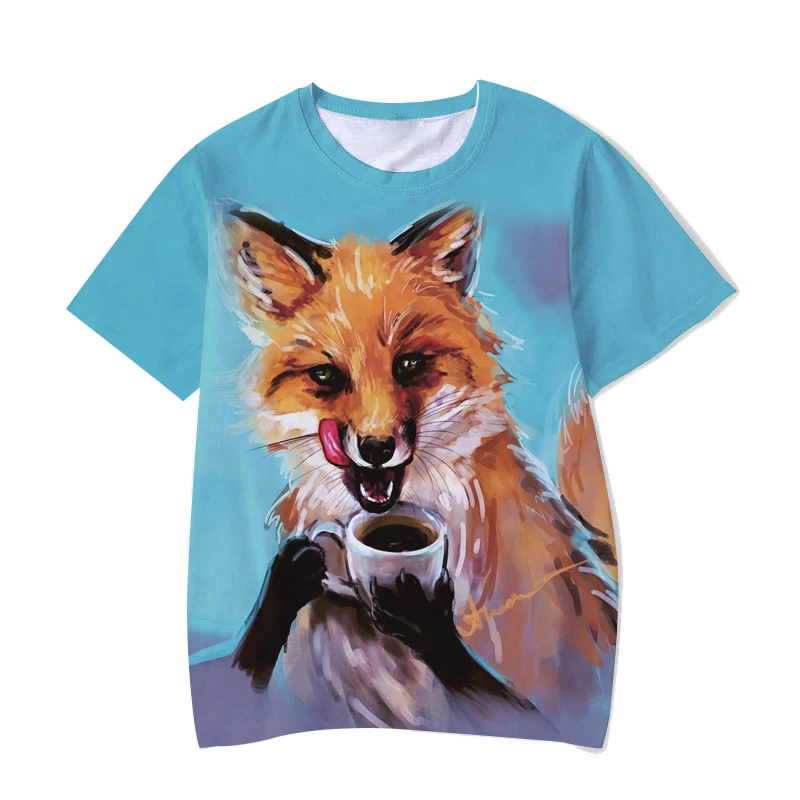 

2022 Harajuku Street T-Shirt Men Seven Natural Animal Print 3D Shirt Casual Short Sleeve Top Loose T-Shirt Women