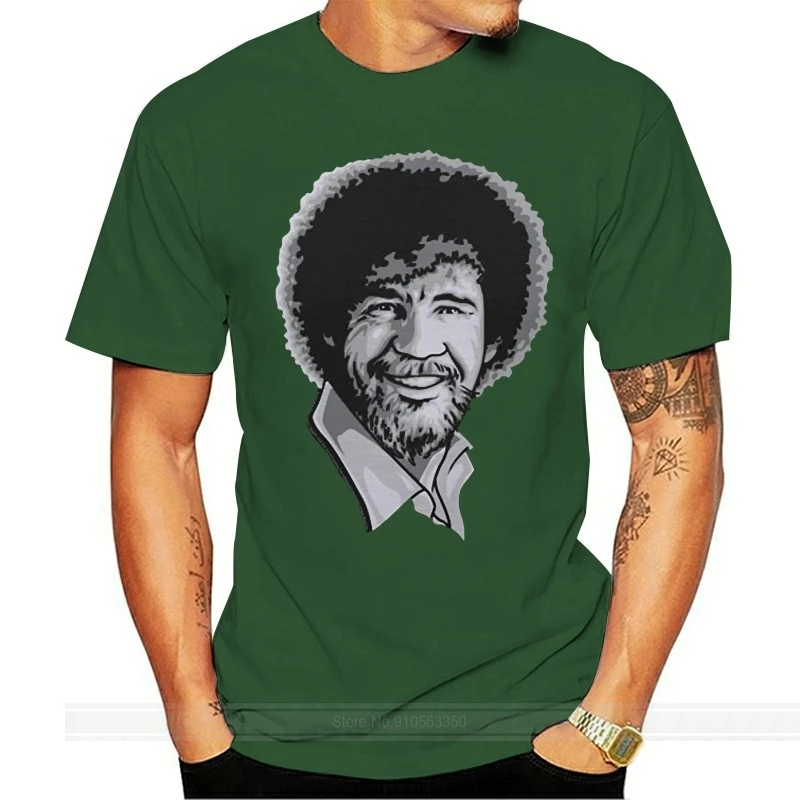 

Футболка с надписью Боб Росс «радость рисования улыбающейся», футболка с надписью «Happy Tonal» со скидкой, популярная новая футболка, топ, беспл...