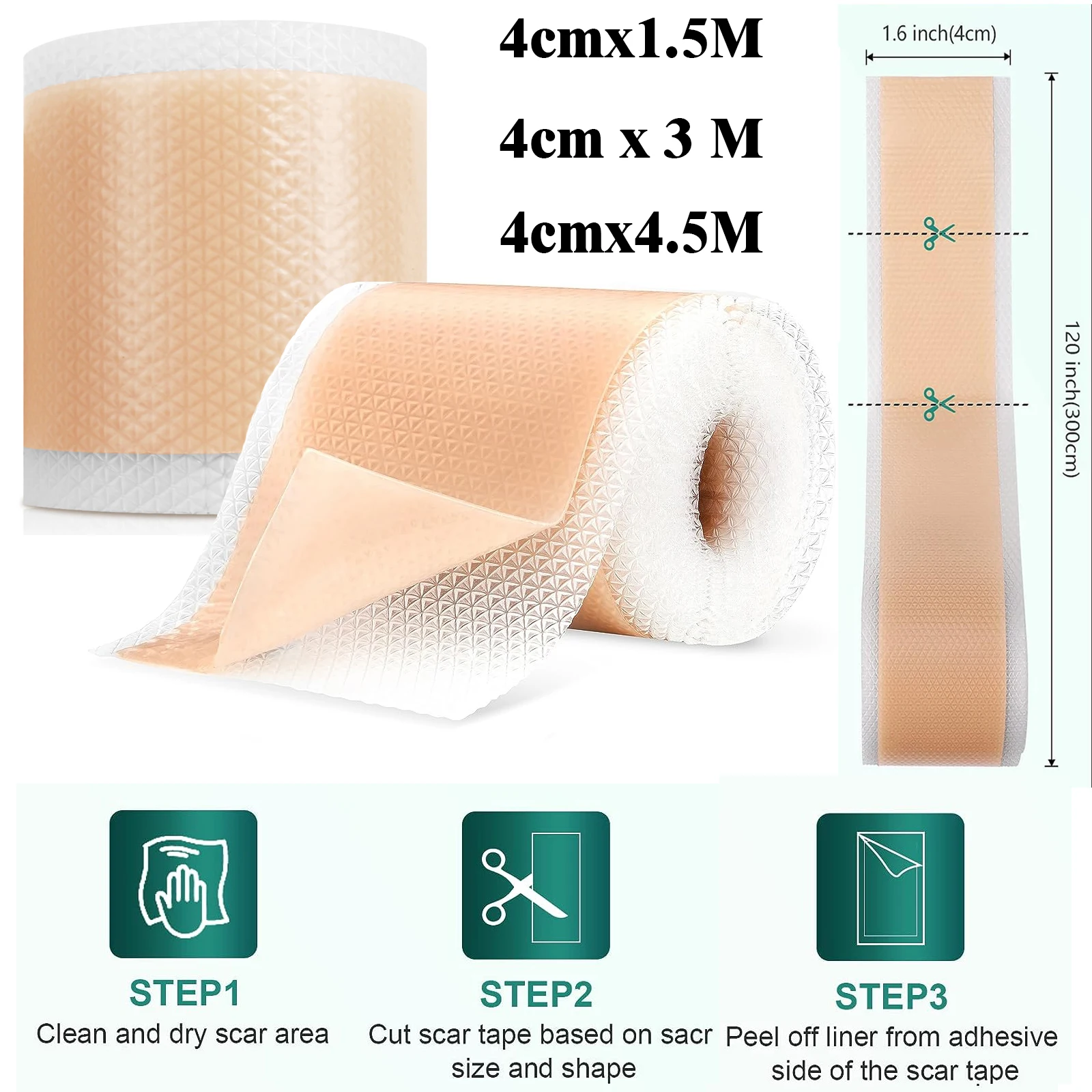 Пластырь силиконовый для удаления рубцов 150/450 см