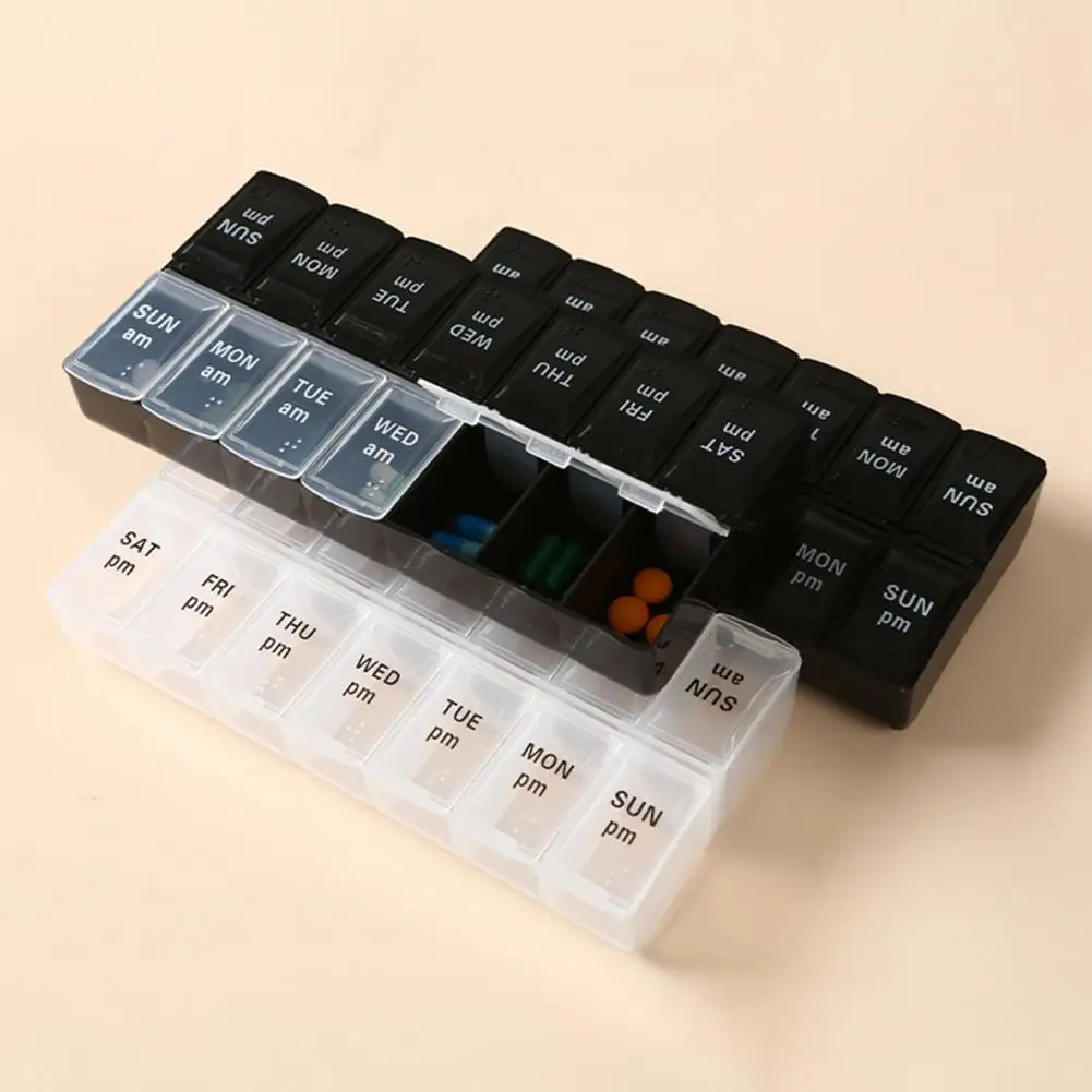 

Portable Pill Container Large Capacity Tablet Box with Letters 7 Days Weekly Tablet Box Classification