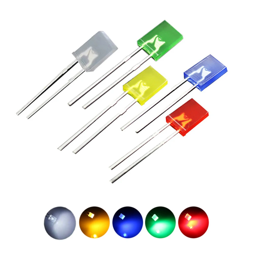 

200 Pcs 2x5x7 LED Diode Lights 257 Single Super Bright Lighting Bulb Lamp Electronics Components Indicator Light Emitting Diodes