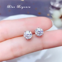 1ct moissanite stud earrings 6 5mm vvs1 lab diamond party gift for woman real 925 soild sterling silver