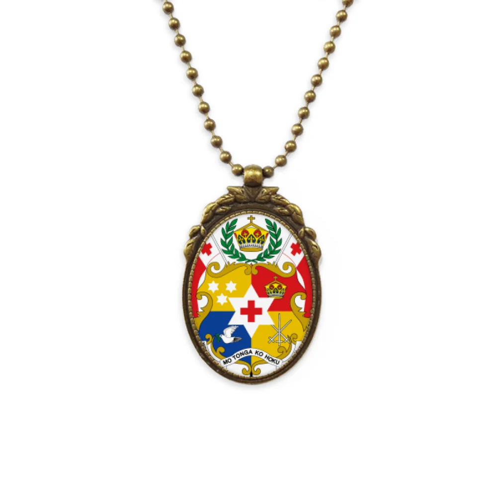 

Tonga Oceania National Emblem Antique Necklace Vintage Bead Pendant Keychain
