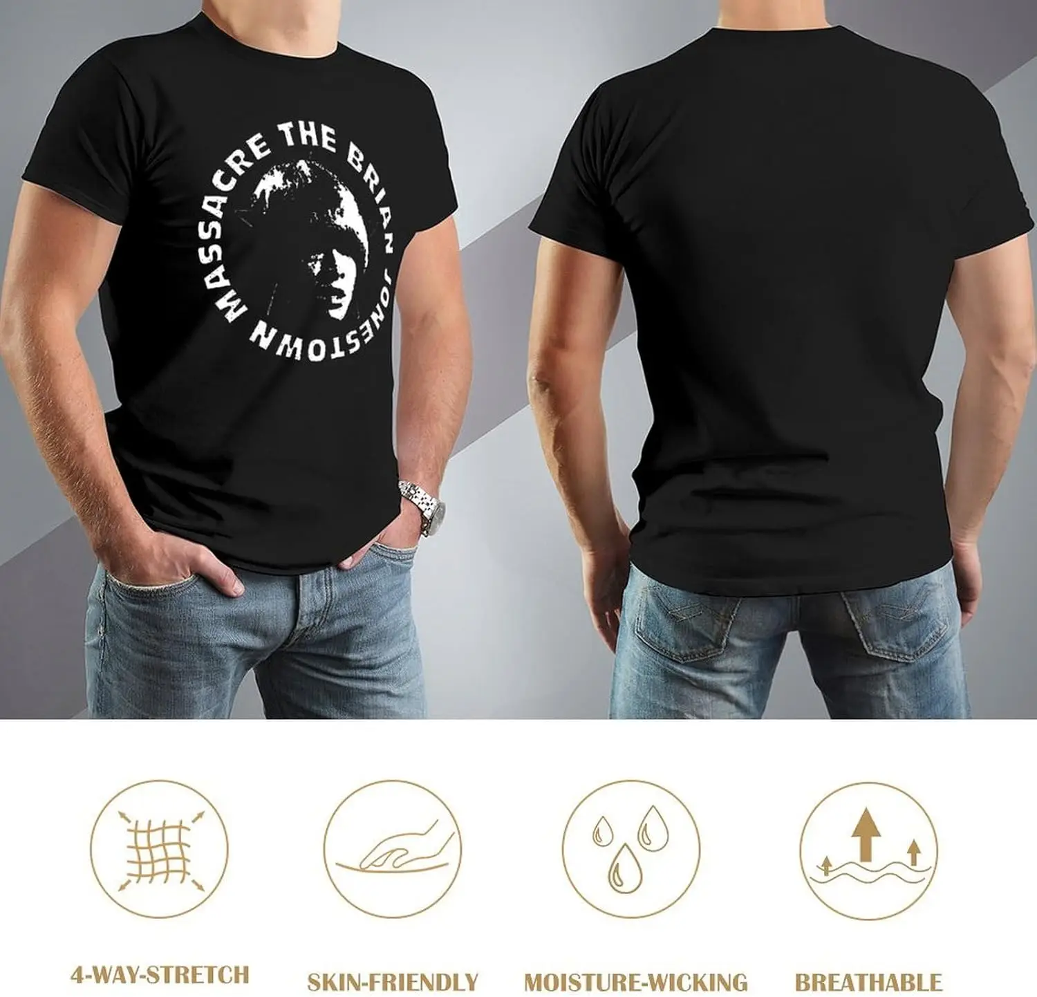 Мужские повседневные хлопковые короткие футболки The Brian Music Jonestown and Massacre