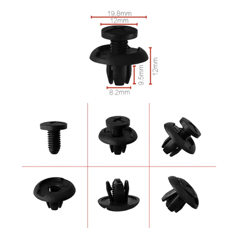 

20 шт. подходят для 5 мм, 6 мм, 8 мм, универсальные автомобильные крепления для бампера, пластиковый винт, фиксатор, зажим для крыла автомобиля, зажимы для брызговика багажника