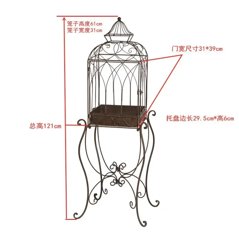 Ретро старая клетка для птиц Jardiniere в европейском стиле железная подставка цветов