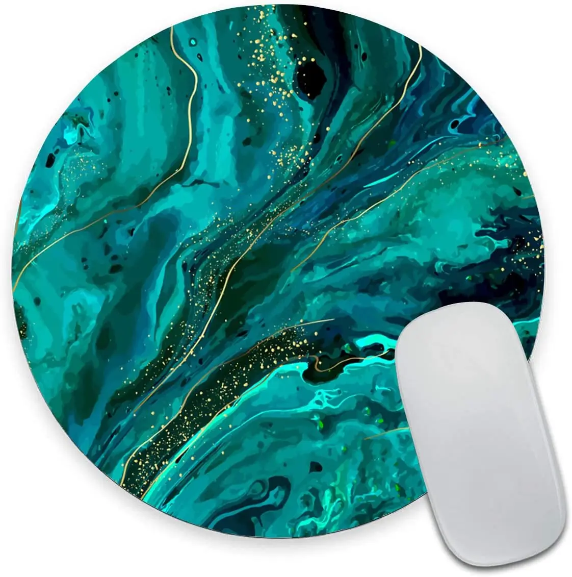 

Green Marble Customized Premium-Textured Mouse Pad Washable Mousepads Non-Slip Rubber Base Computer Mouse Pads for Laptop