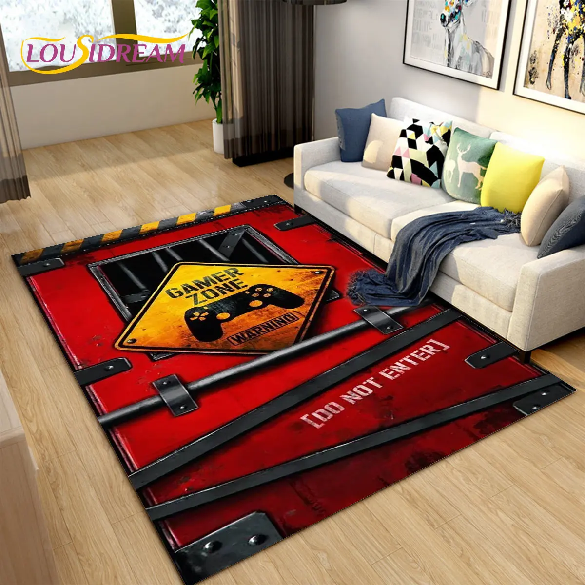 

3D Cartoon Game Gamer Zone Controller Area Rug,Carpet Rug for Living Room Bedroom Sofa Decoration,Child Play Non-slip Floor Mat