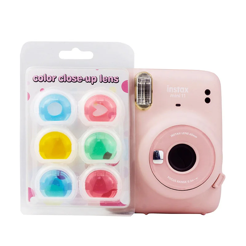 

6 PCS Set Close-up Lens Colorful Color Filter Mirror for Fujifilm Instax Mini 11 Instant Film Cameras Photographic Accessories