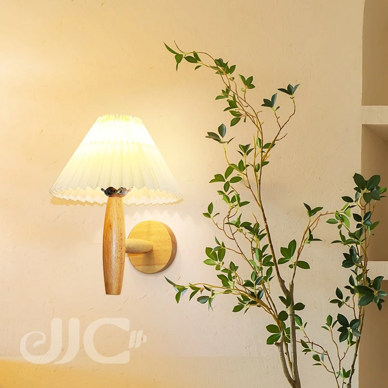 

JJC Family LED Wall Lamp Bedroom Bed Hallway Staircase Wall Lamp Log Aisle Led Lamp Creative Hotel Wall Lamp Wooden Bed Lamp