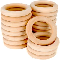 luanqi 100 3pcs natural wooden rings 15 100mm primary color wood circle diy crafts kids toys wooden hoops making for jewelry