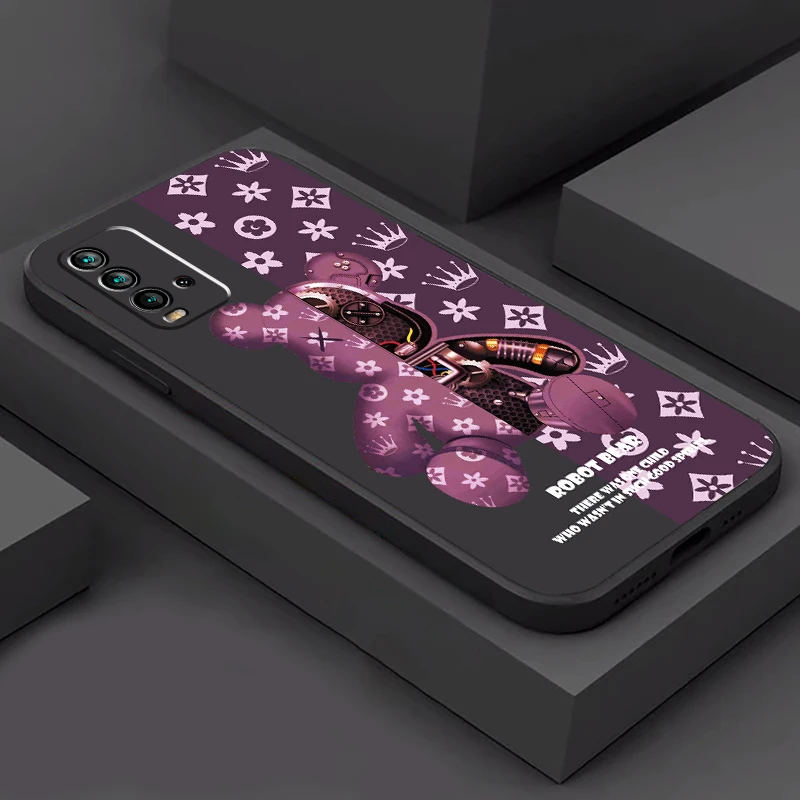 cute mechanical bear protect for xiaomi redmi 9 9t 9i 9at 9a 9c 10s note 9 10 pro max 5g soft tpu funda phone cases back cover free global shipping