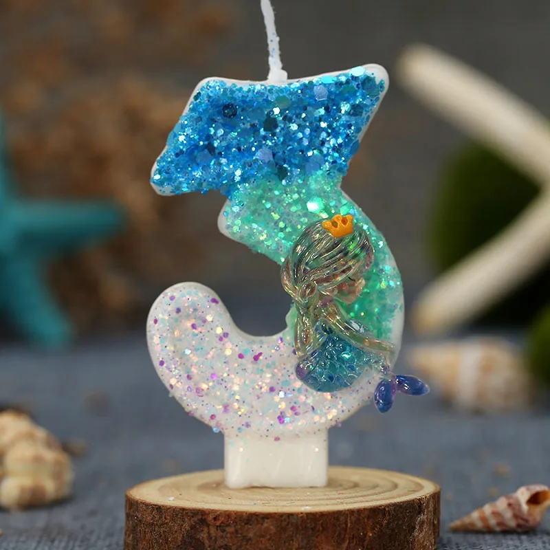 

Морские синие свечи MOONBIFFY для детей 0-9