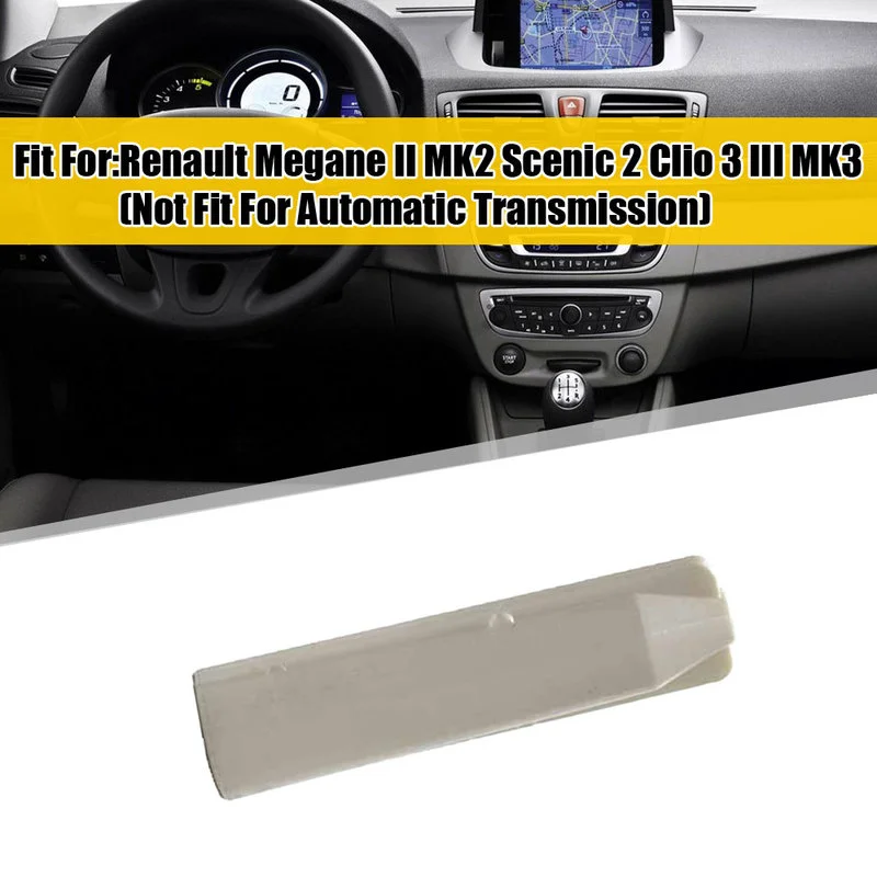 

Car Shift Gear Knob Lever Boot Cover White Manual Shift Knob Sleeve Adapter for Renault Megane II MK2 Scenic 2 Clio 3 III MK3